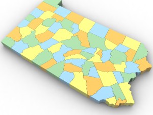 Pennsylvania political map Model 3D