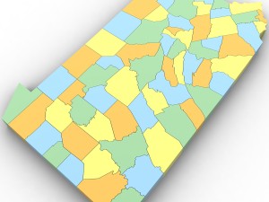 Pennsylvania political map Model 3D