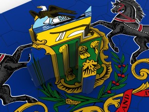Pennsylvania political map Model 3D