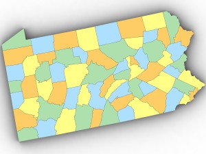 Pennsylvania political map Model 3D