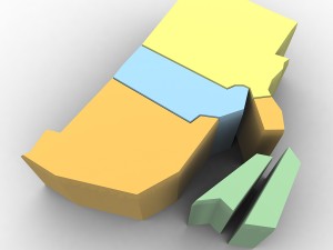 Rhode island political map Model 3D