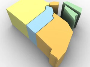 Rhode island political map 3D Model