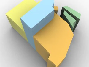 Rhode island political map 3D Model