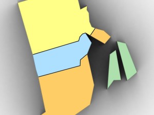 Rhode island political map Model 3D
