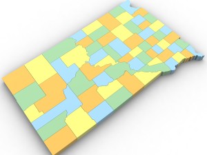 South dakota political map Modello 3D