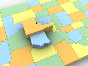 South dakota political map Modello 3D