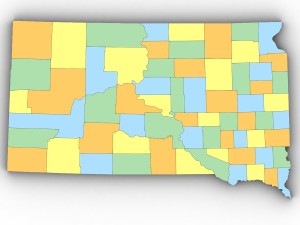South dakota political map Modello 3D
