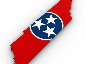 Tennessee political map 3D Model