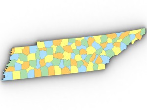 Tennessee political map 3D 模型