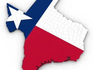 Carte politique du Texas Modèle 3D