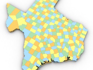 Texas political map Modèle 3D
