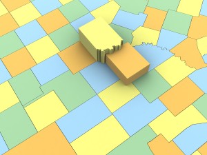 Texas political map Modèle 3D