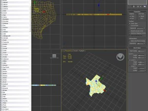 Texas political map 3D Model