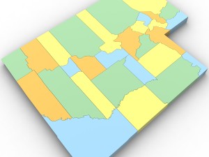 Utah political map 3D Model