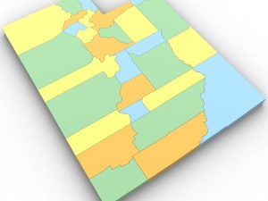 Utah political map 3D Model