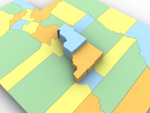 Utah political map 3D Model