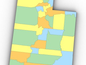 Utah political map 3D Model