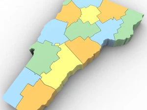 Vermont political map 3D Model
