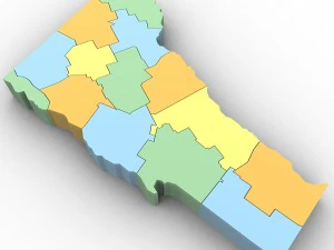 Vermont political map 3D Model