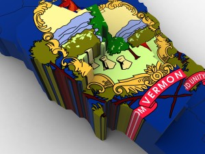 Vermont political map 3D Модель