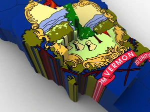 Vermont political map 3D Model