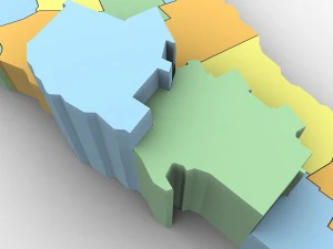 Vermont political map 3D Model