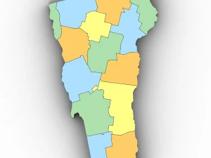 Vermont political map 3D Model