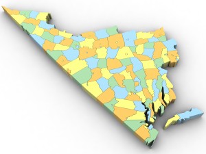 Virginia political map 3Dモデル
