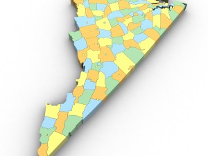 Virginia political map 3Dモデル