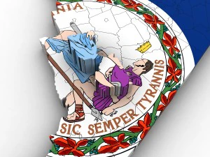 Virginia political map 3D Model