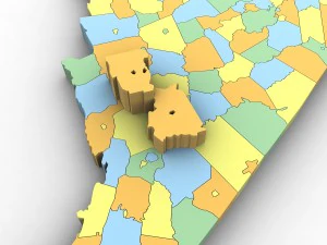 Virginia political map 3D Model