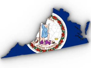 Virginia political map 3D Model
