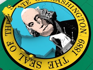 Washington political map Modèle 3D