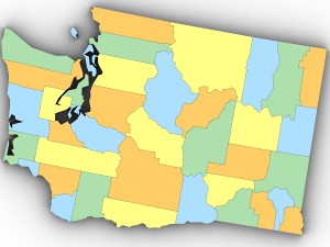 Washington political map Modèle 3D