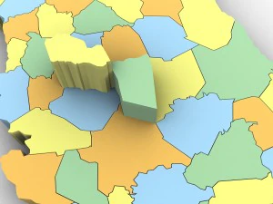 West virginia political map 3D Model