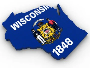Wisconsin political map 3D Model