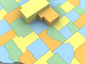 Wisconsin political map 3D मॉडल