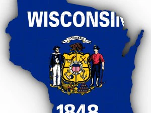 Wisconsin political map 3D Model