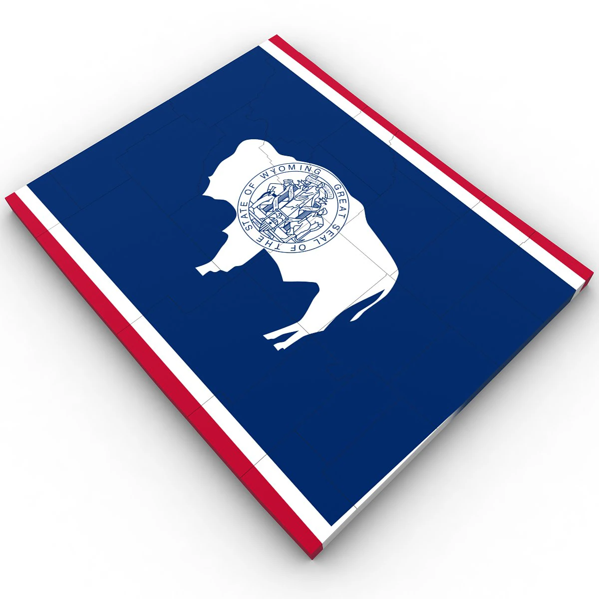 wyoming political map 3D Model .c4d .max .obj .3ds .fbx .stl .blend 