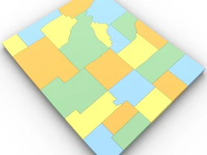 wyoming political map 3D Model