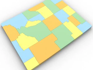 wyoming political map 3D Model