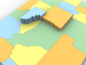 wyoming political map 3D Model