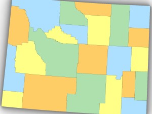 wyoming political map 3D Model
