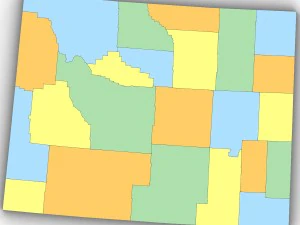 wyoming political map 3D Model