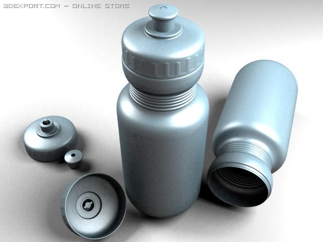 water bottle 3D 模型 .c4d .max .obj .3ds .fbx .stl .blend 