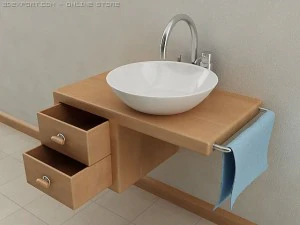 lavabo da bagno a parete Modello 3D