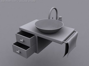 wallmounted bathroom sink Modèle 3D