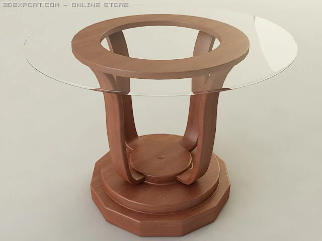 glass table 3D Model .c4d .max .obj .3ds .fbx .stl .blend 