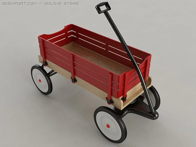 toy wagon 3D Model .c4d .max .obj .3ds .fbx .stl .blend