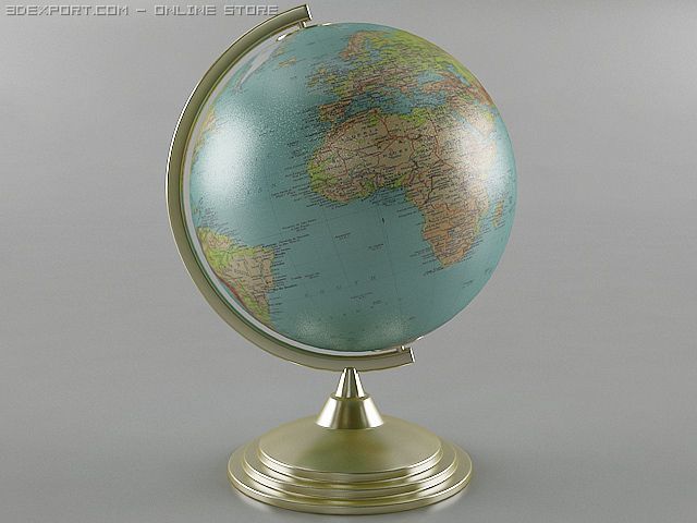desk globe 3D Model .c4d .max .obj .3ds .fbx .stl .blend 